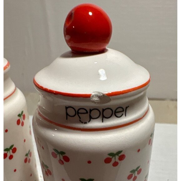 Josef Originals Salt & Pepper Shakers Ceramic Cherry Design Japan Vintage - Picture 8 of 8
